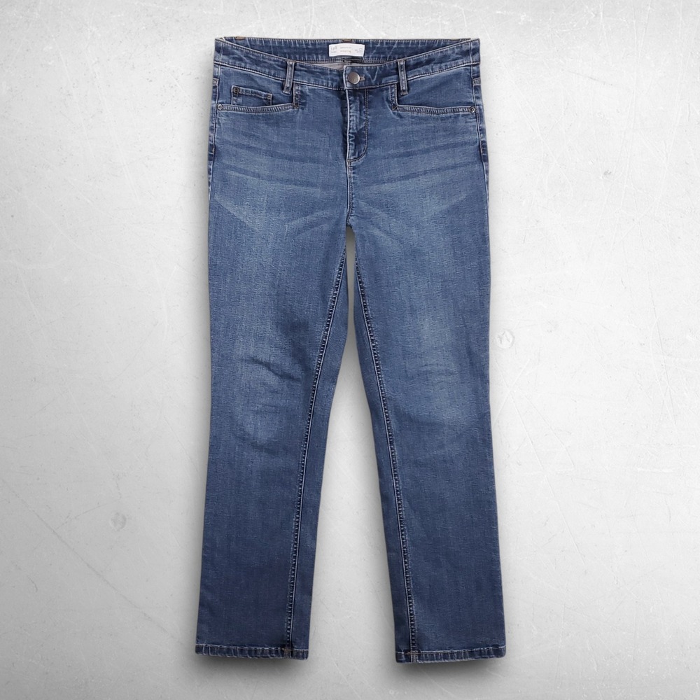 J. Jill Smooth Fit Straight Leg Jeans Women 10P Blue Coastal Grandma Clean Girl